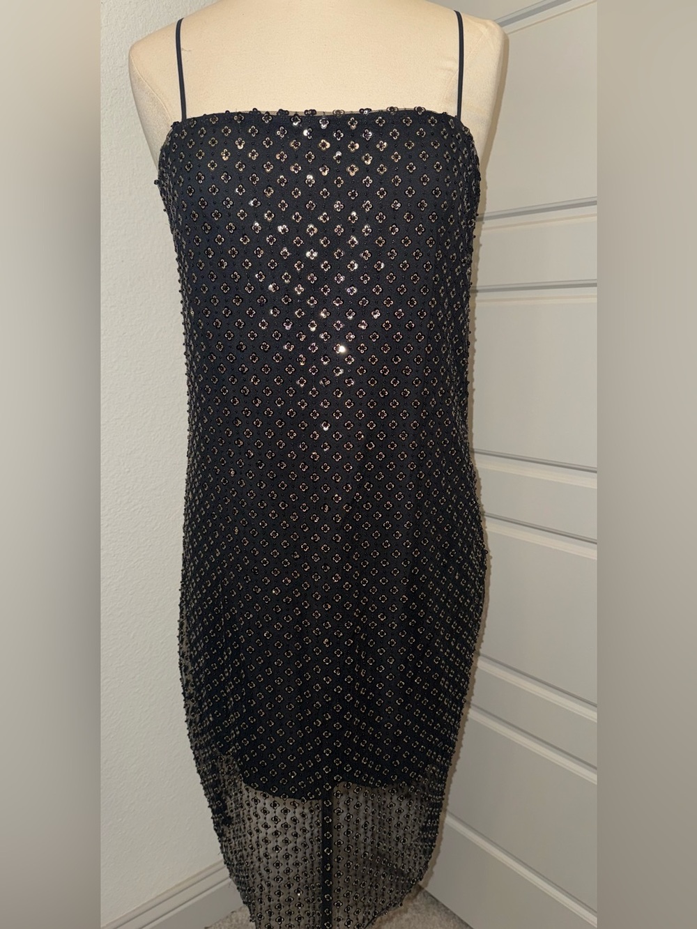 NWT Black Sequined Sheath Dress - Elegant Evening Wear